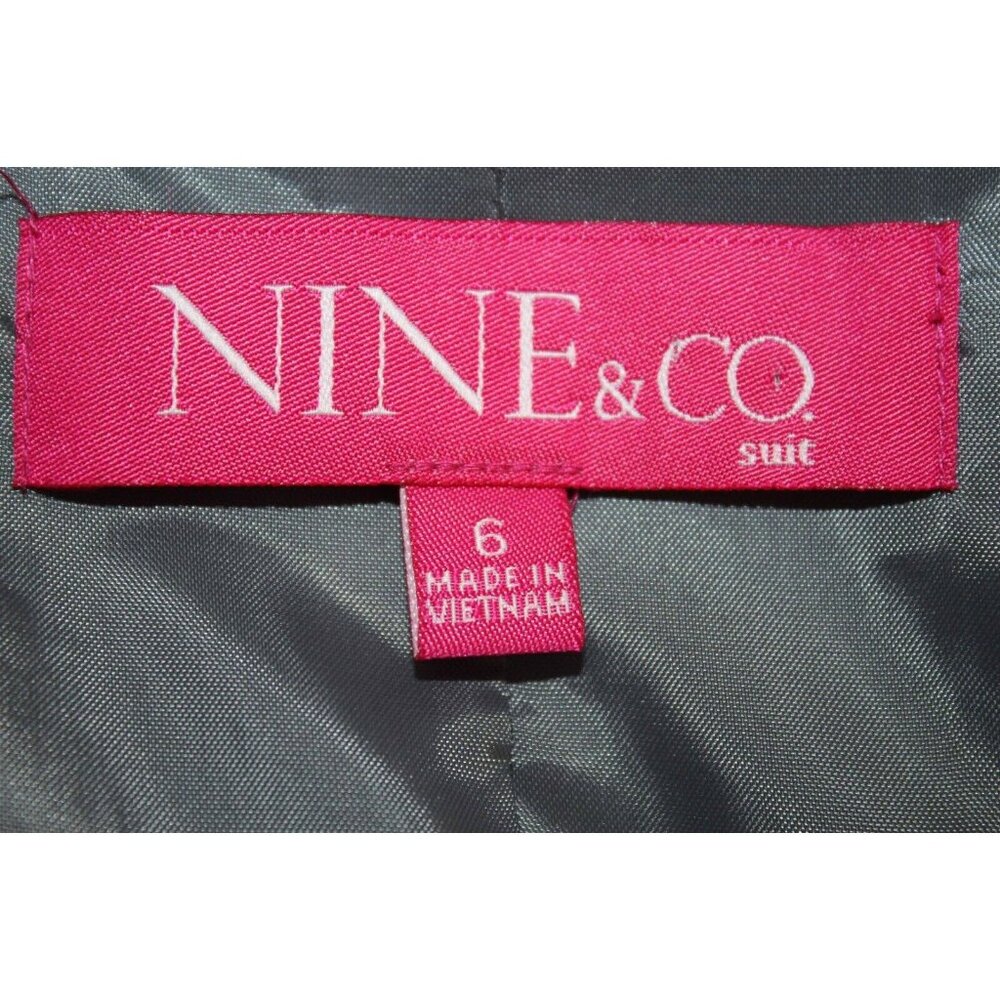 Nine & Co. Sz 6 Gray Lined 2 Button 100% Polyester Jacket - Picture 4 of 4